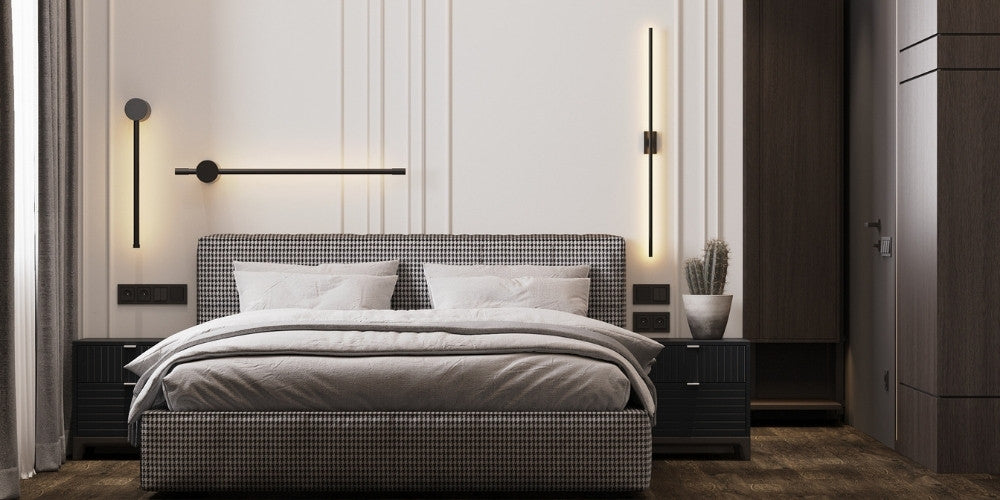 chambre à coucher avec luminaire