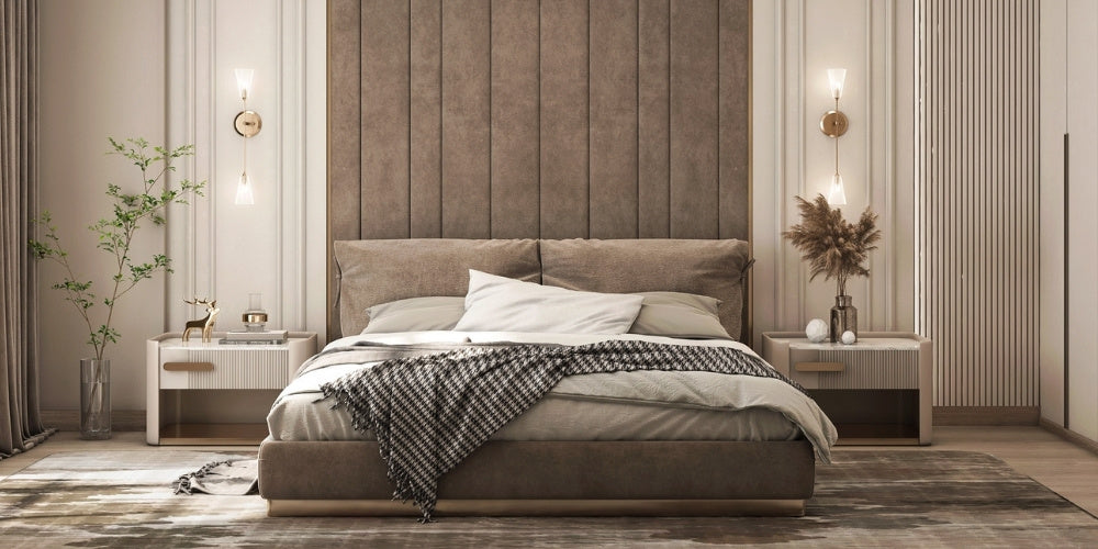 chambre à coucher luminaire doré