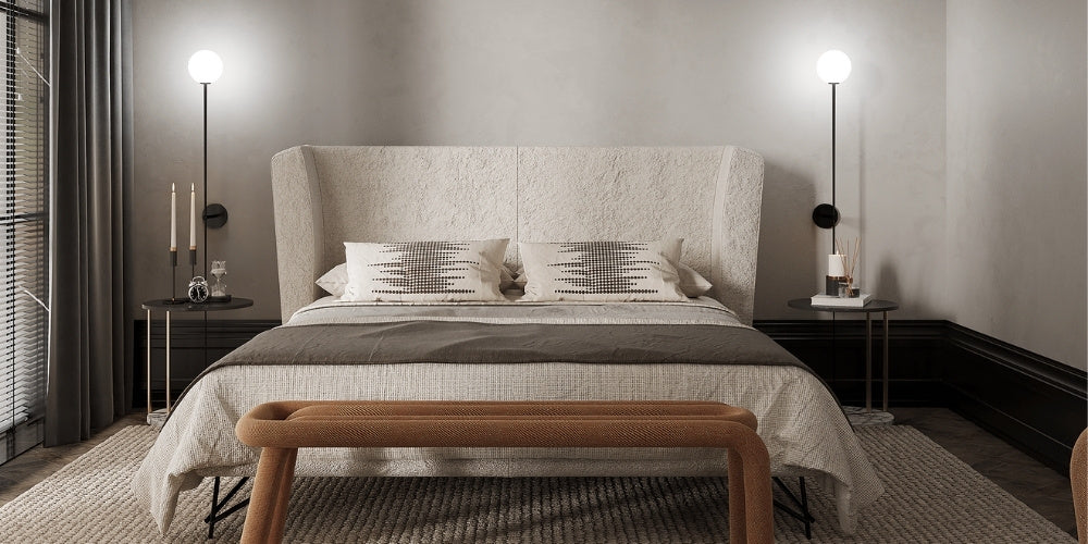 chambre style contemporain avec éclairage