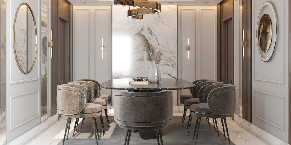 éclairage salle à manger doré