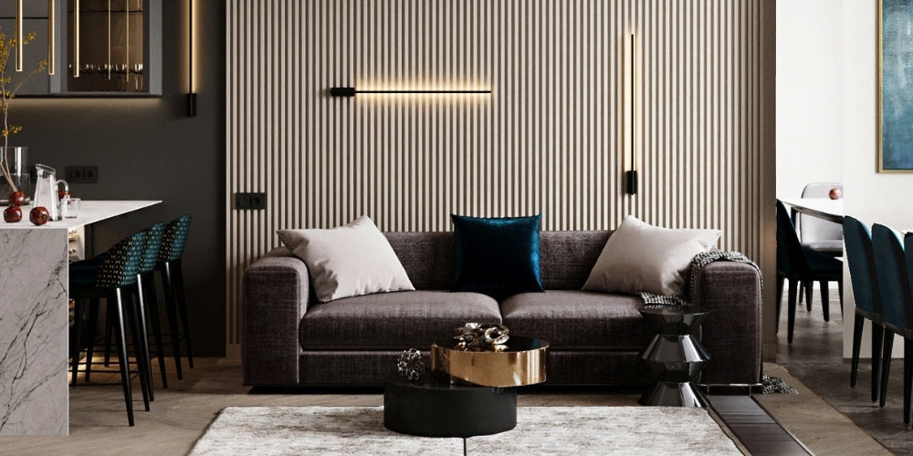 éclairage salon moderne noir