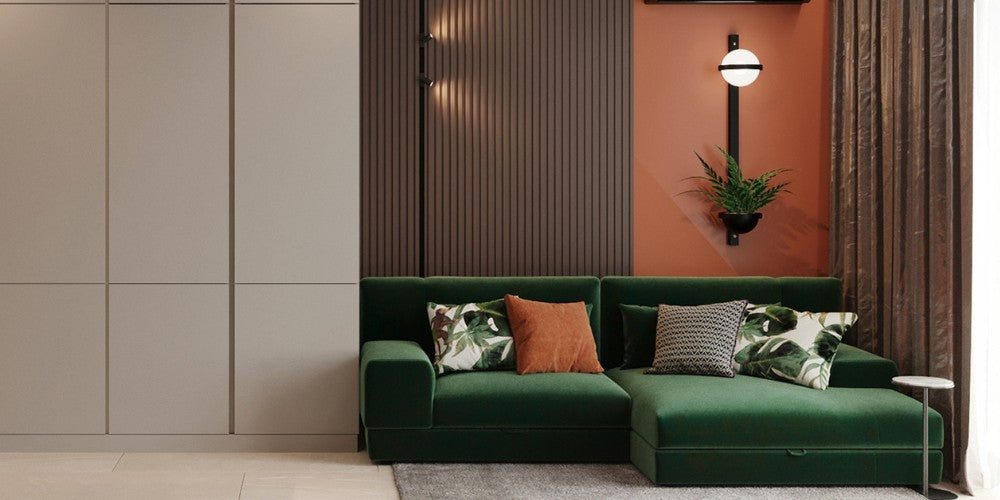 salon détente vert et orange