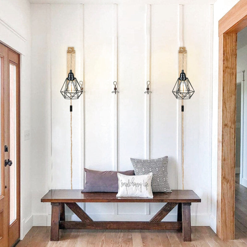 applique murale bois avec prise 1