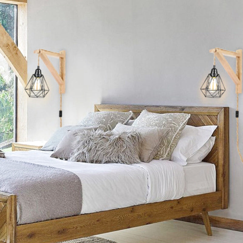 applique murale bois avec prise