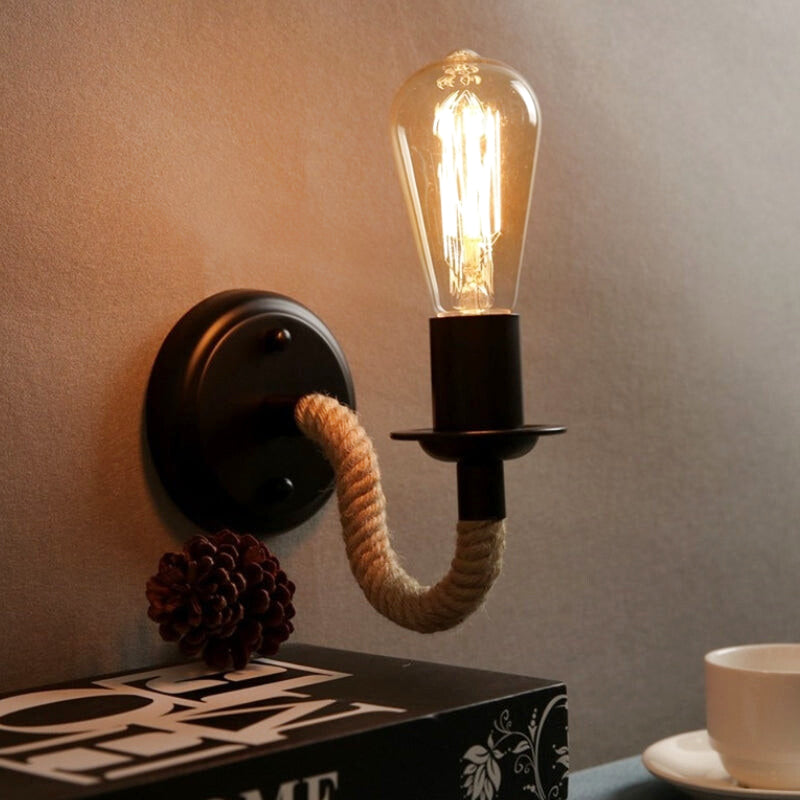 applique murale bois corde