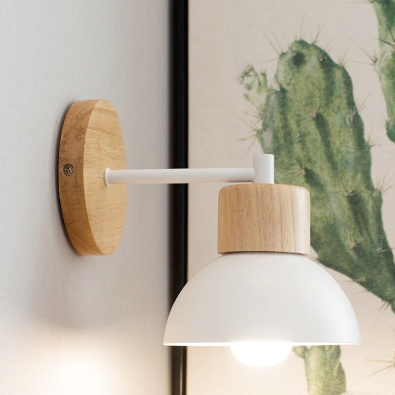 applique murale bois et blanc