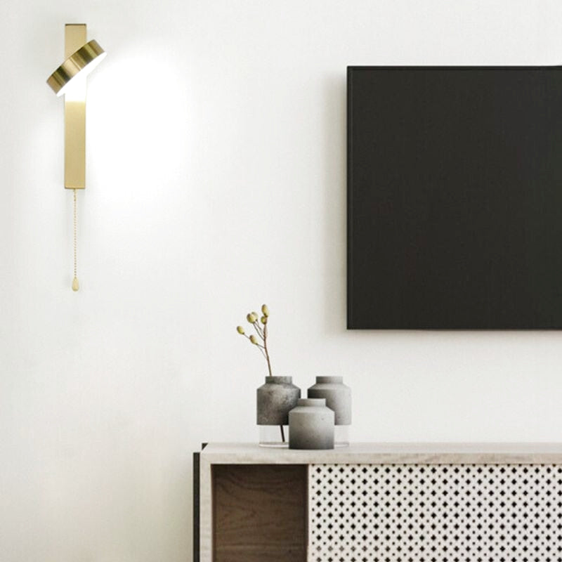 applique murale dorée avec interrupteur 1