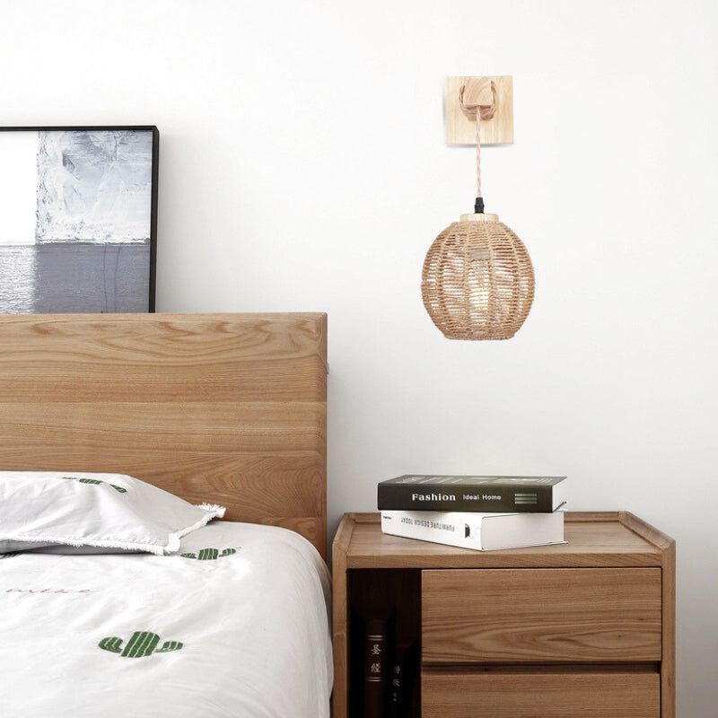 applique murale en rotin