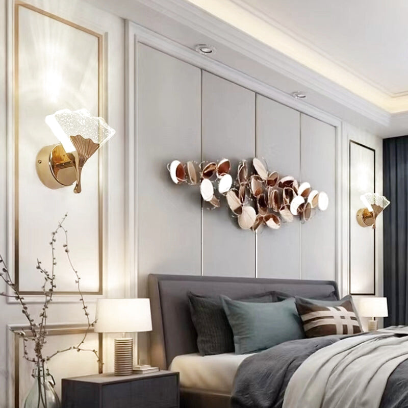 applique murale feuille dorée 1