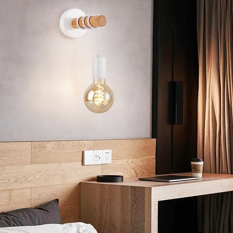 applique murale industrielle bois 1