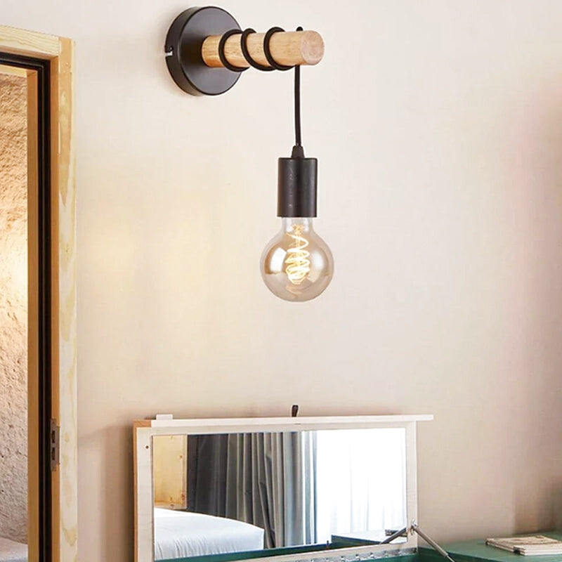 applique murale industrielle bois 3