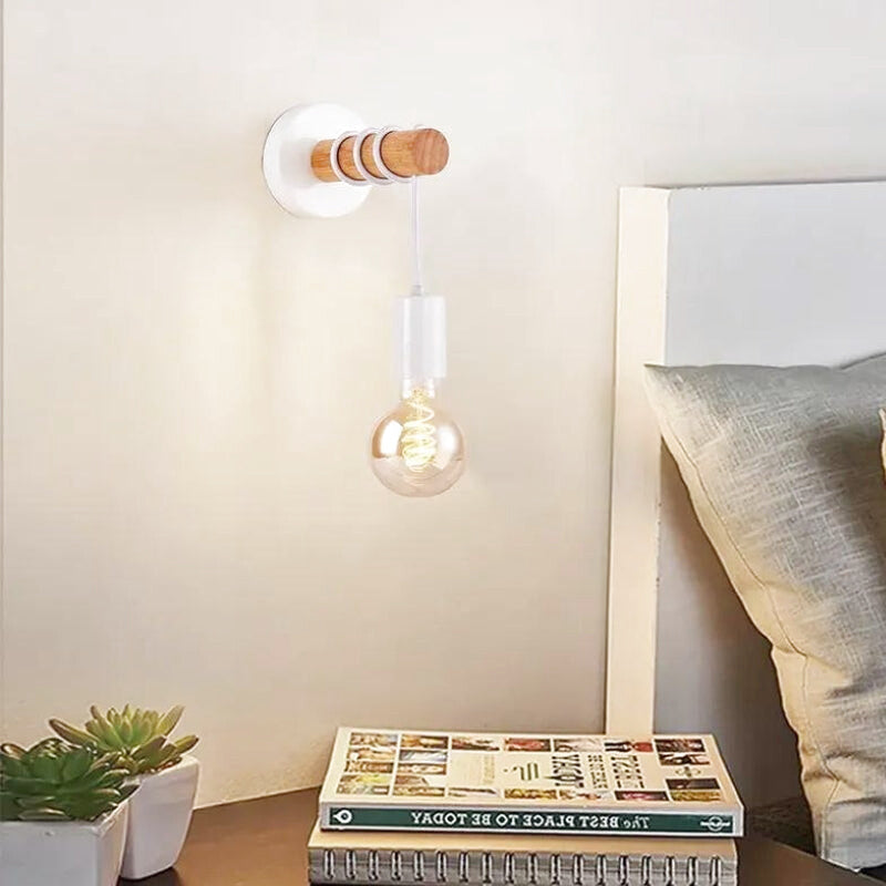 applique murale industrielle bois