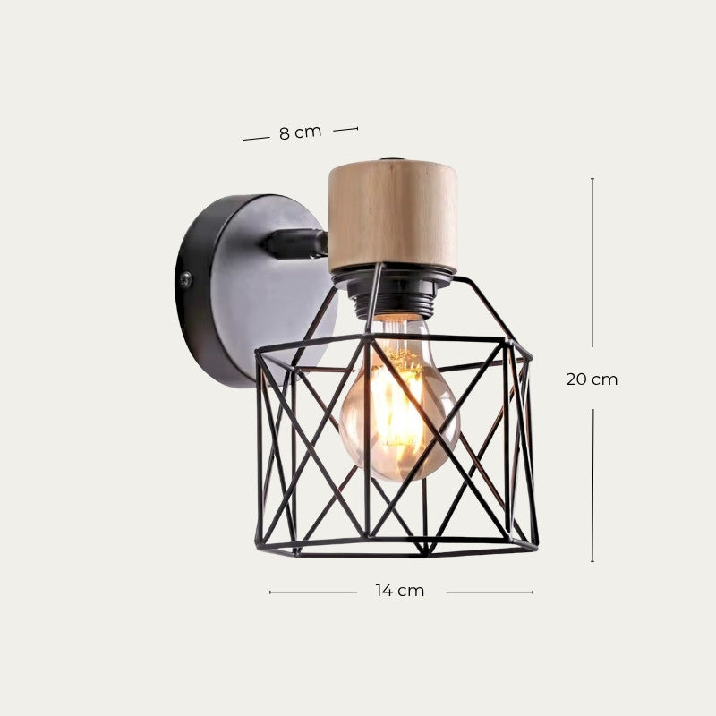 Applique Murale Noir Et Bois