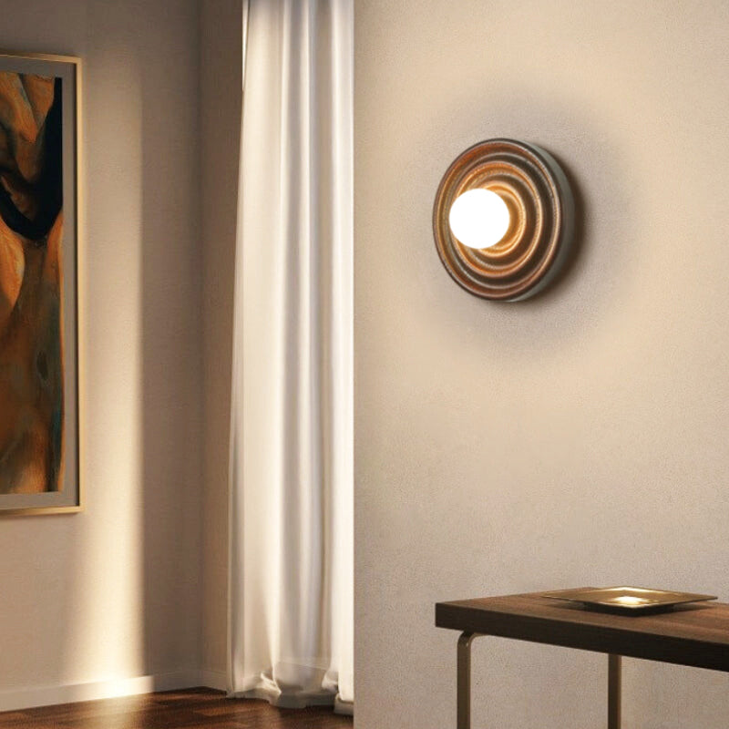 applique murale ronde bois