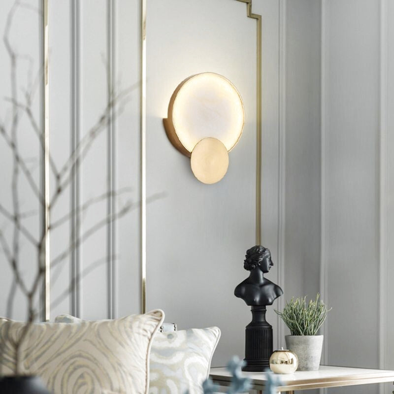 applique murale ronde dorée 1