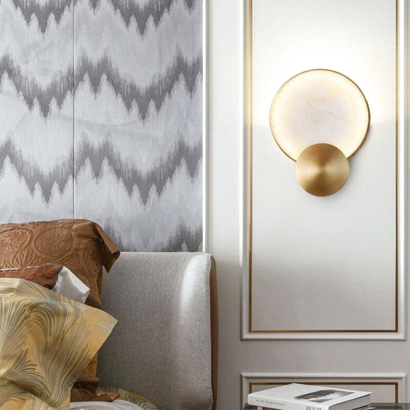 applique murale ronde dorée 2