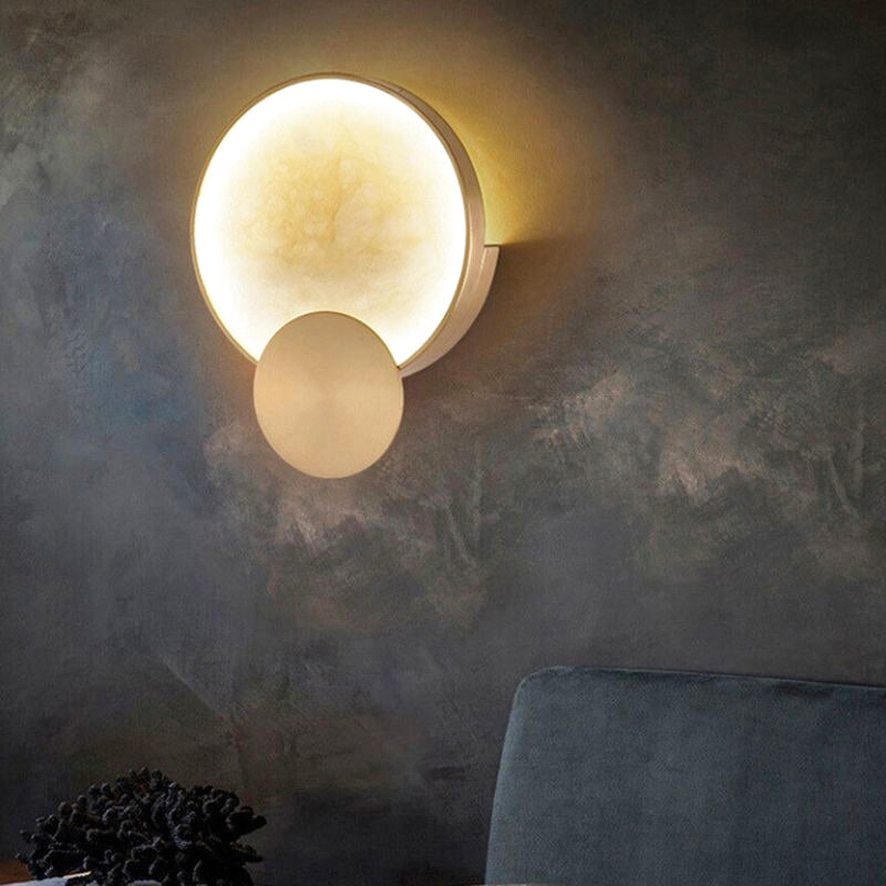 applique murale ronde dorée