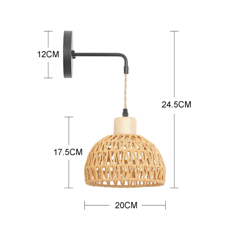 applique murale ronde rotin 3