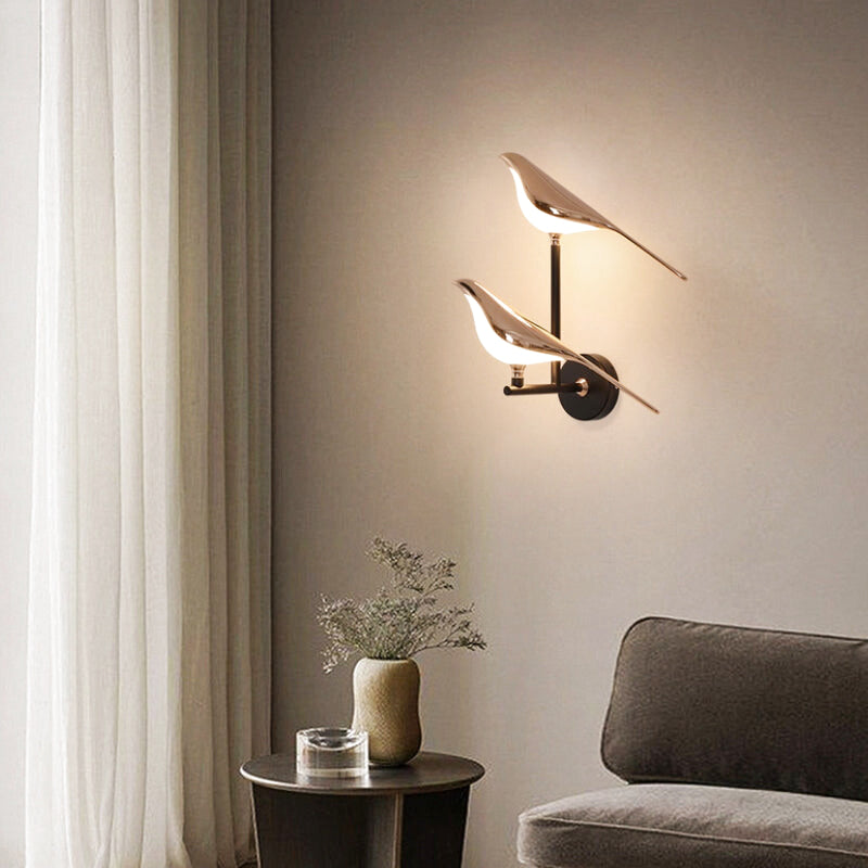 applique murale rose doré