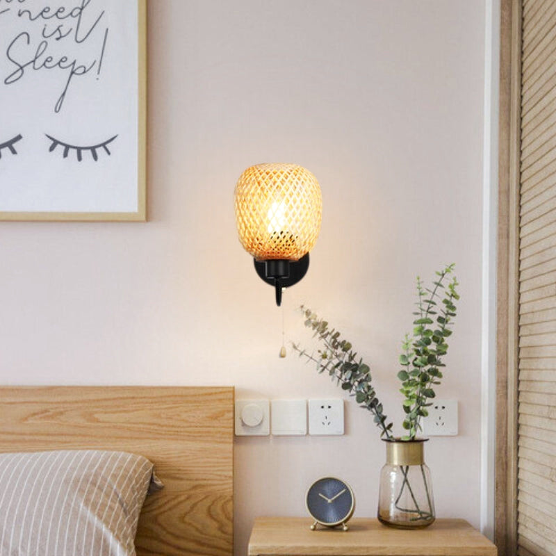 applique murale rotin noir 1