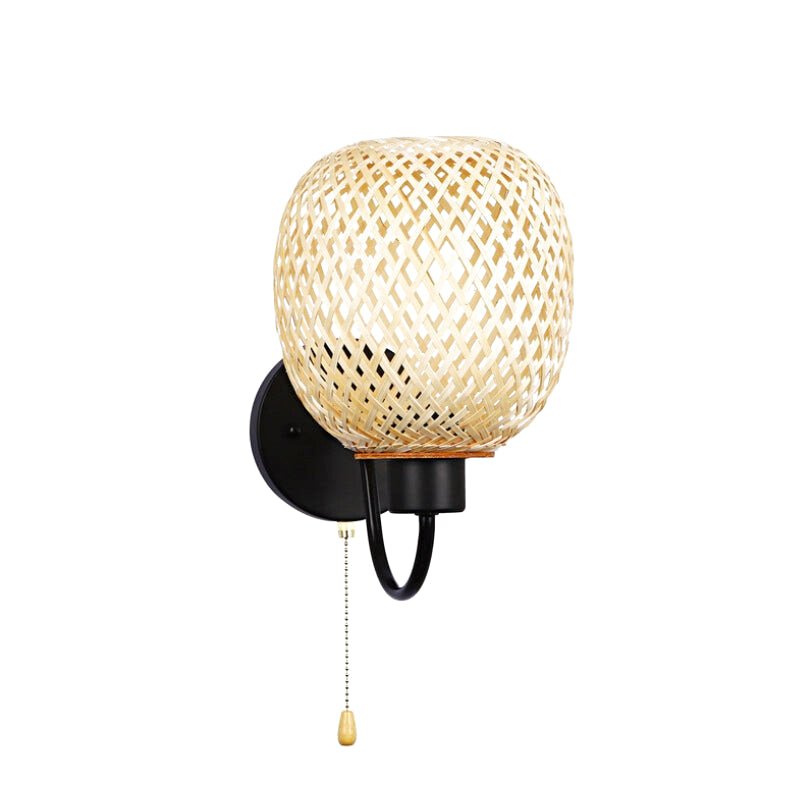 applique murale rotin noir 3