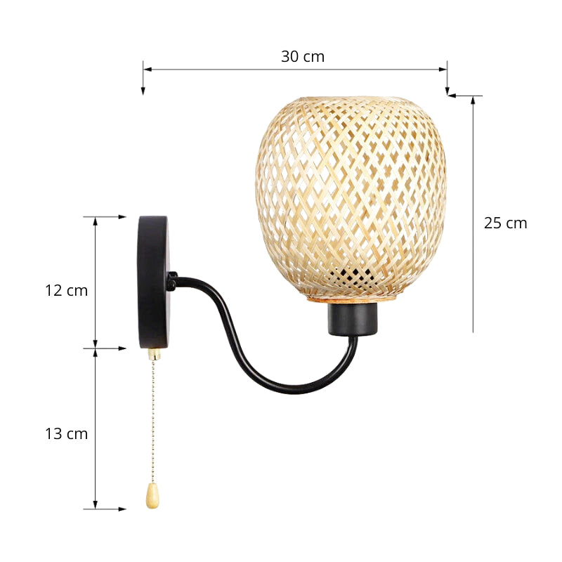 applique murale rotin noir 4