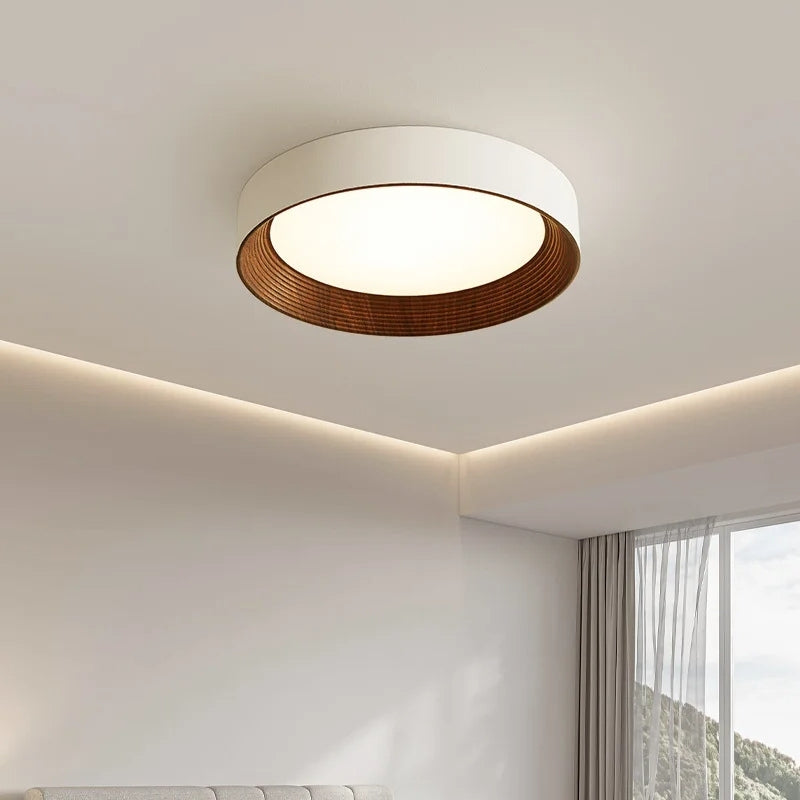 Plafonnier bois et blanc 3