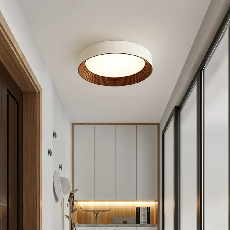 Plafonnier bois et blanc 5