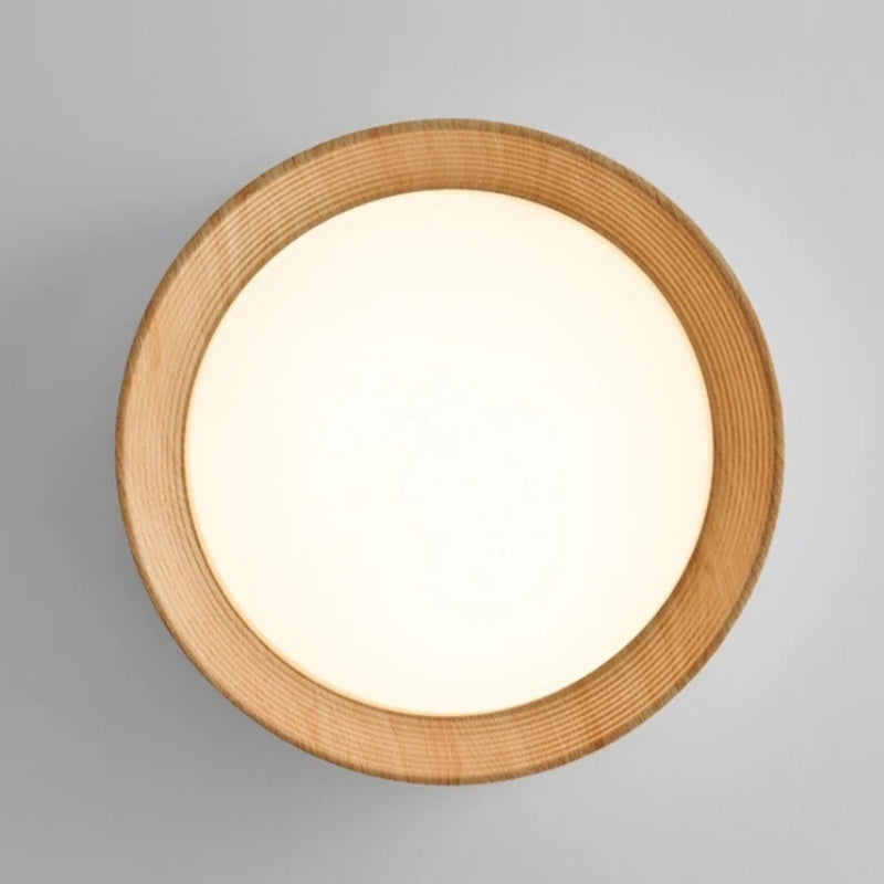 Plafonnier bois et blanc 7