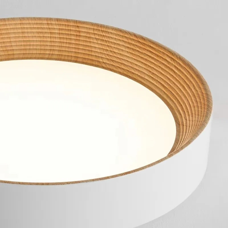 Plafonnier bois et blanc 8