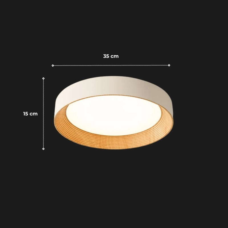 Plafonnier bois et blanc 9