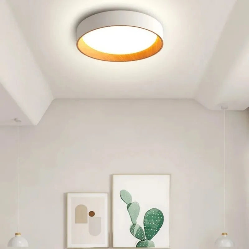 Plafonnier Bois Et Blanc