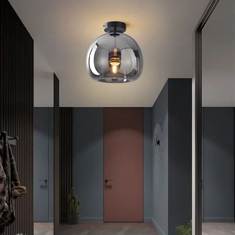 Plafonnier verre fumé 2