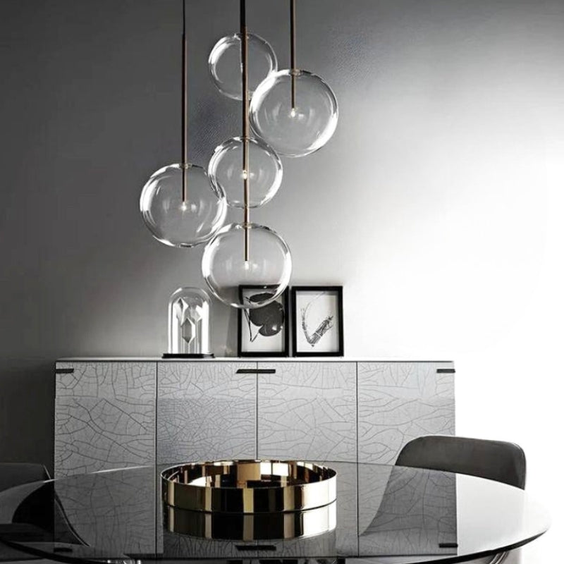 suspension boule verre design