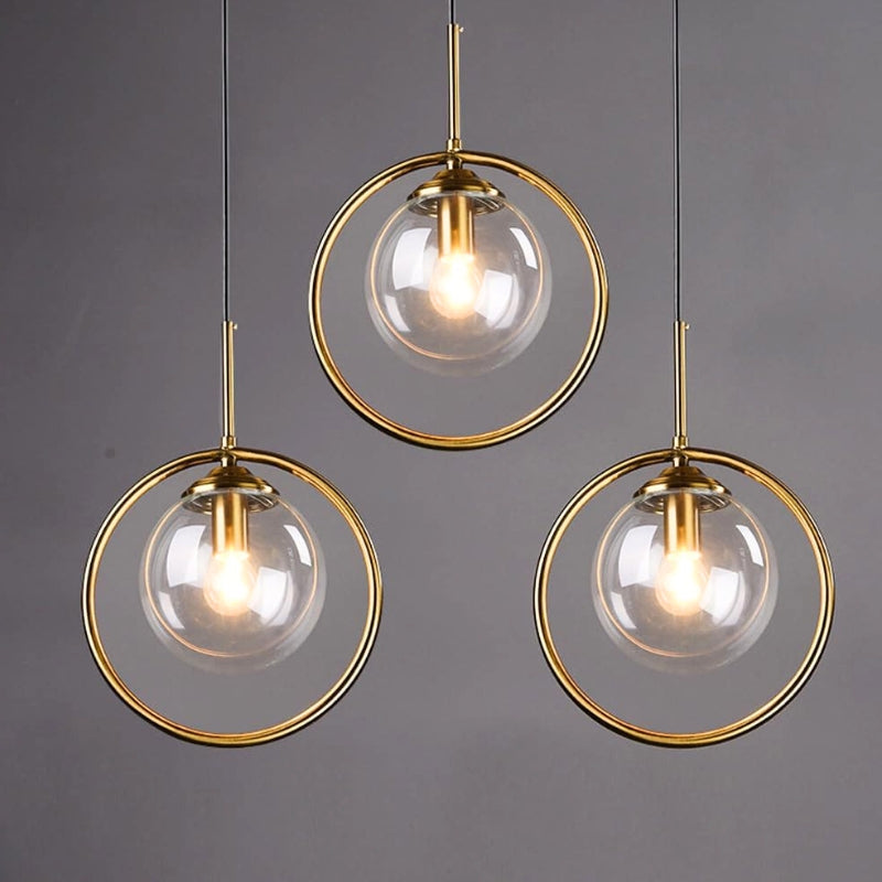 suspension vintage verre et laiton 1