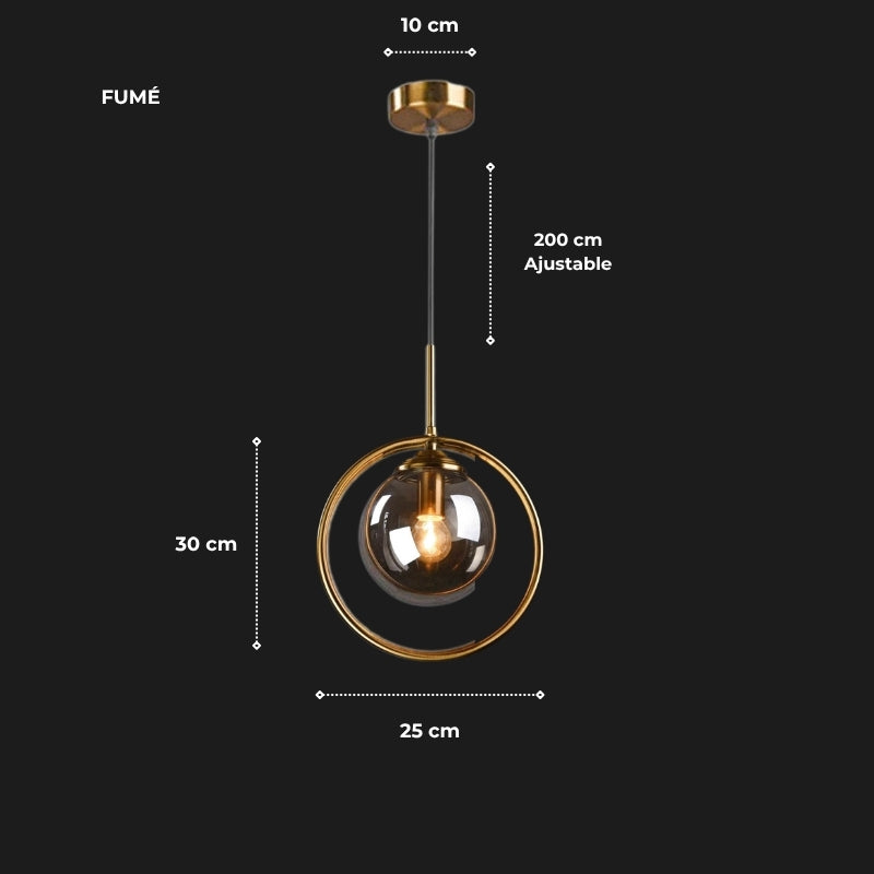 suspension vintage verre et laiton 6