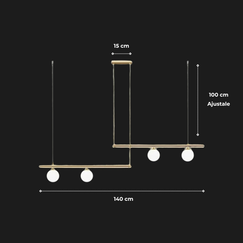 Suspension boule verre multiple 15