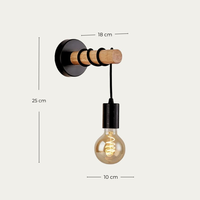 Applique Murale Industrielle Bois