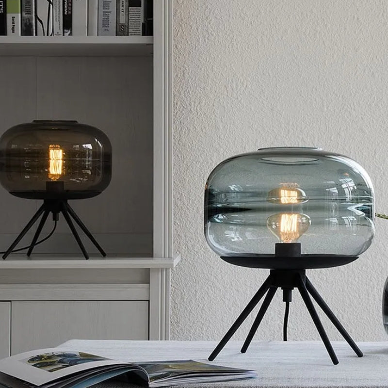 lampe a poser verre fume 1