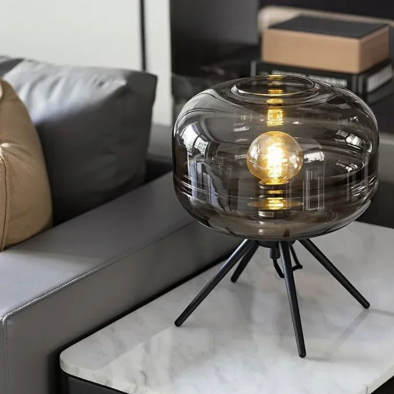 lampe a poser verre fume