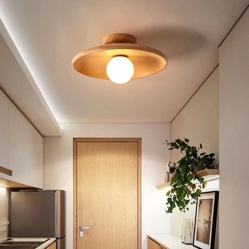 Plafonnier bois design 