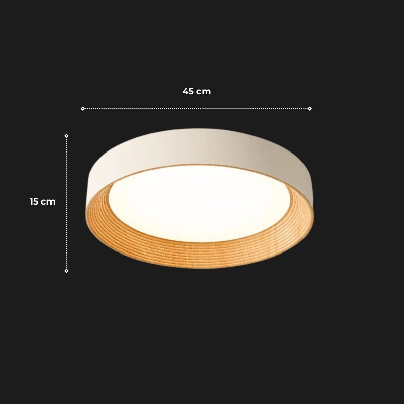 Plafonnier bois et blanc 10