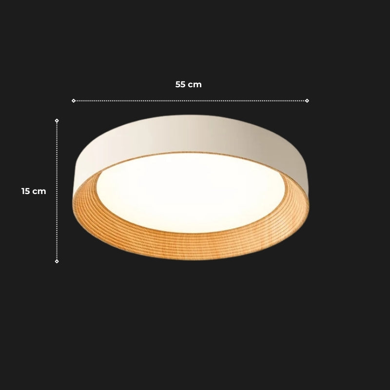 Plafonnier bois et blanc 11