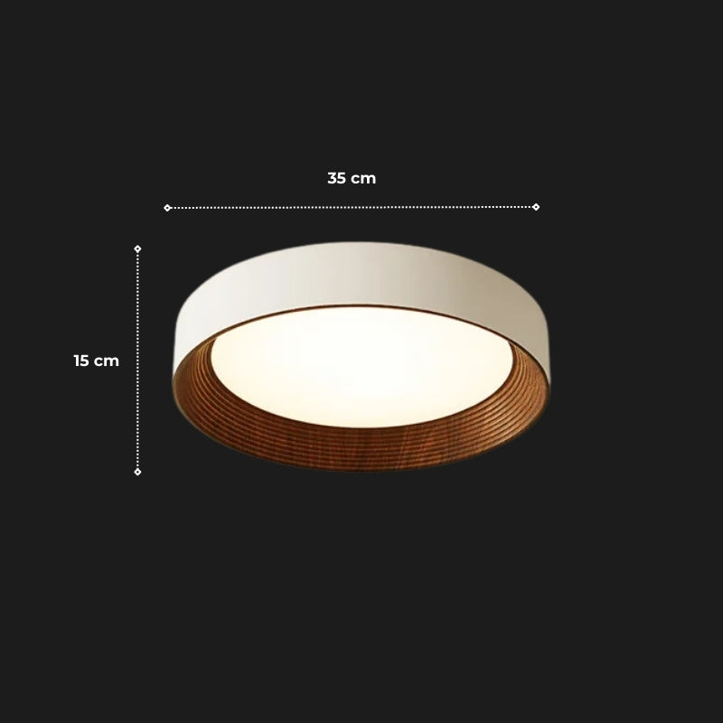 Plafonnier bois et blanc 12