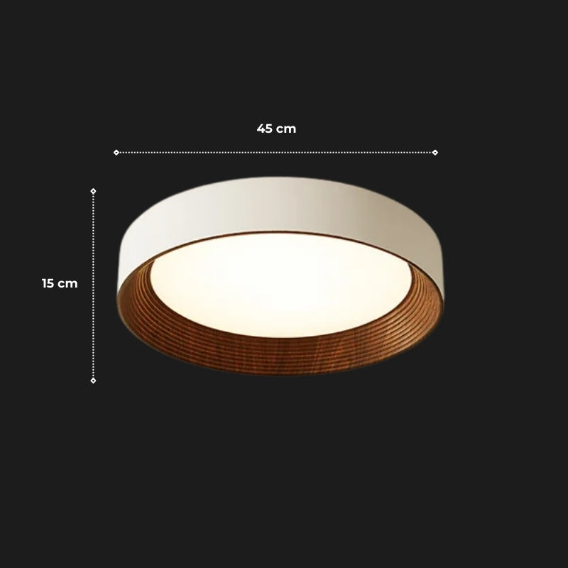 Plafonnier bois et blanc 13