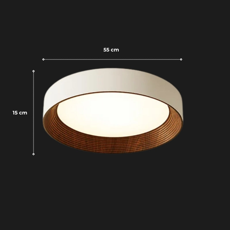 Plafonnier bois et blanc 14