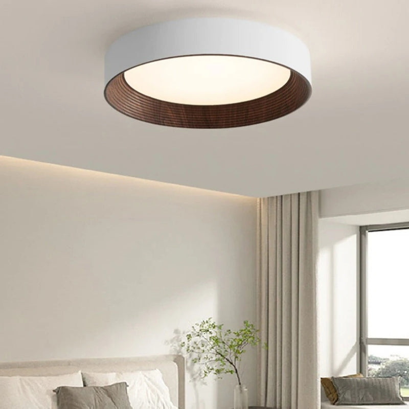 Plafonnier bois et blanc 2