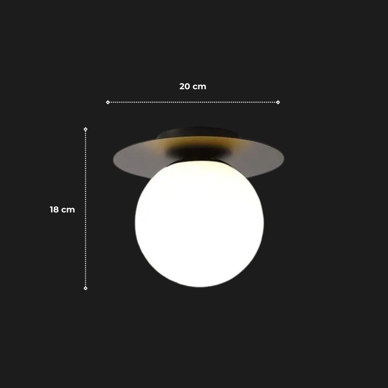 Plafonnier boule blanche 8