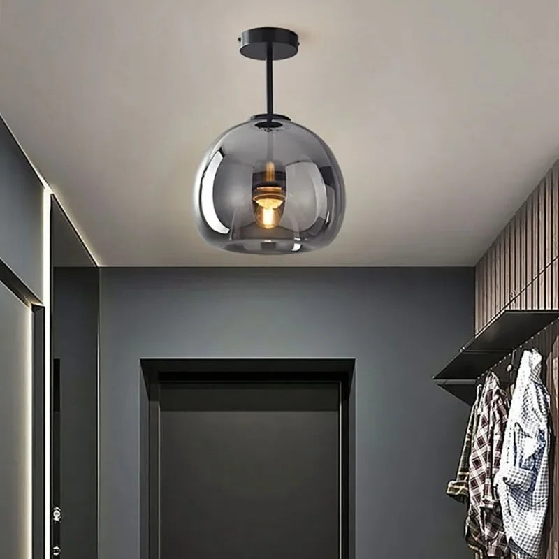 Plafonnier verre fumé 1