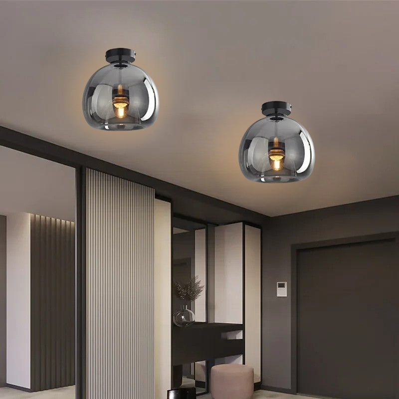 Plafonnier verre fumé 3